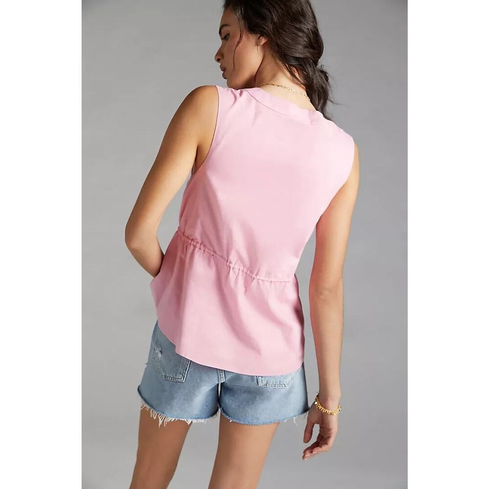 NWD Roopa Pemmaraju Embroidered Beaded V-neck Blouse Sz L Pink #C2405 - Picture 3 of 10